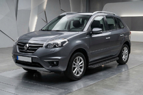 Renault Koleos 2008-2016 рр. Бокові пороги Tayga Black (2 шт., алюміній) фото 1