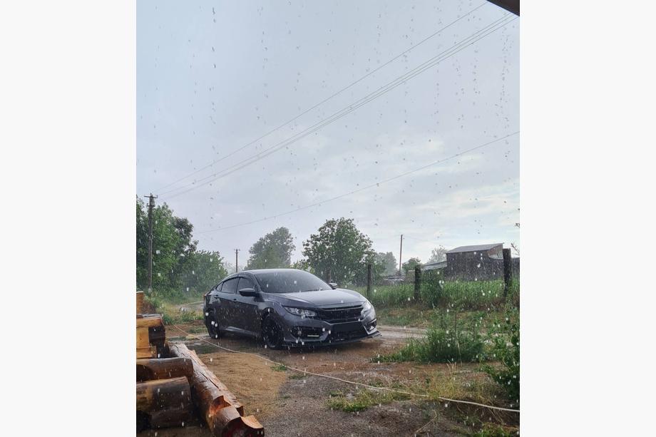 Honda Civic Sedan X 2016-2021 рр. Накладка на передній бампер ЛИП V1 (чорна) Фото 3