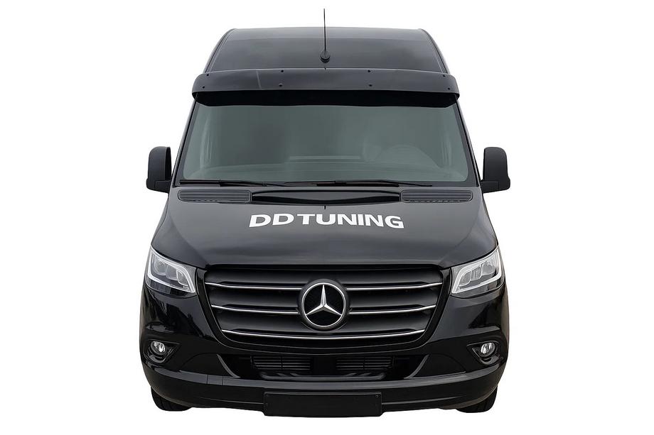 Mercedes Sprinter W907/W910 2018- рр. Козирьок на лобове скло (чорний глянець, 5мм) Фото 2