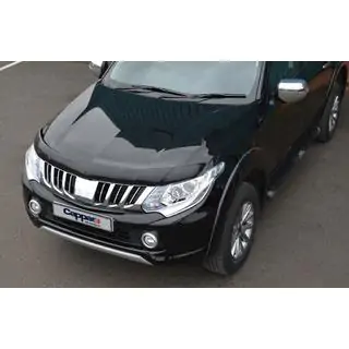 Дефлектор капоту (2015-2019, EuroCap) Mitsubishi L200 2015-2024 рр. фото 2