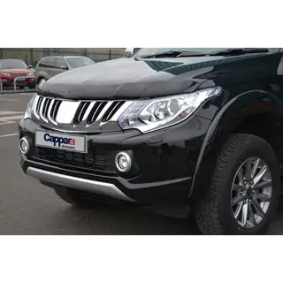 Дефлектор капоту (2015-2019, EuroCap) Mitsubishi L200 2015-2024 рр. фото 3