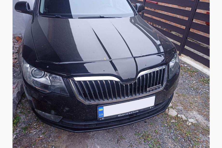 Skoda Superb 2009-2015 рр. Дефлектор капота 2013-2015 (EuroCap) Image