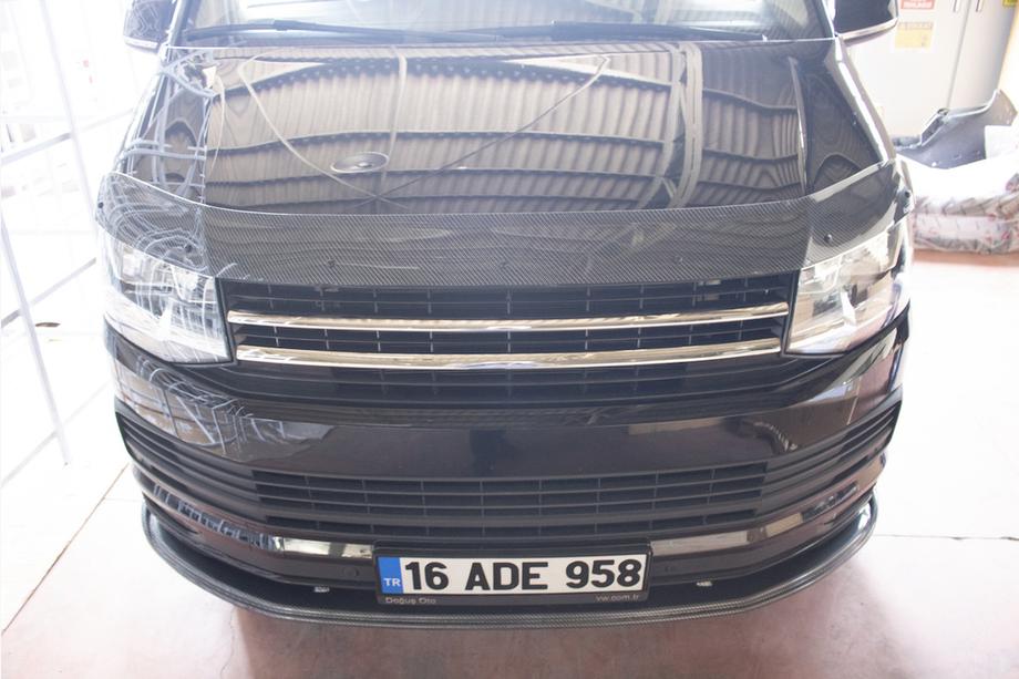 Volkswagen T6 2015-2024 рр. Дефлектор капоту під карбон (EuroCap) Фото 15
