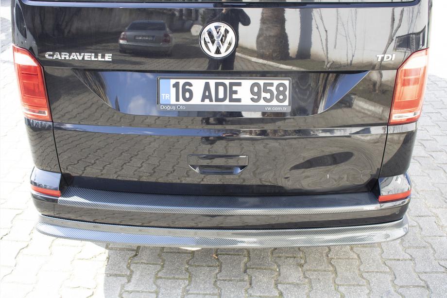 Volkswagen T6 2015-2024 рр. Задня лип накладка під карбон (ABS) Фото 9