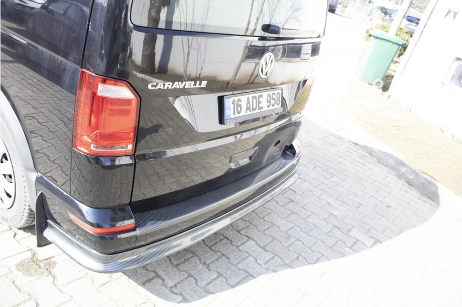 Volkswagen T6 2015-2024 рр. Задня лип накладка під карбон (ABS) Фото 4