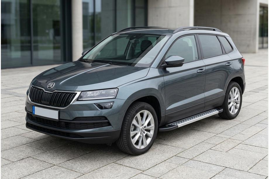Skoda Karoq 2018- рр. Бокові пороги New Vision Grey (2 шт., алюміній) Фото 1