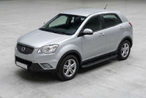 SsangYong Korando 2010-2019 рр. Бокові пороги Tayga Black (2 шт., алюміній) фото 1
