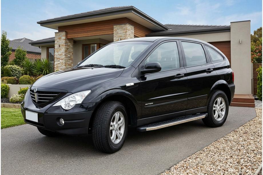 SsangYong Action 2005-2018 рр. Бокові пороги BlackLine (2 шт., алюміній) Фото 1