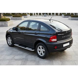 Бокові пороги Tayga V2 (2 шт., алюміній) SsangYong Action 2005-2018 рр. фото 1