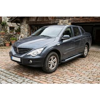 Бокові пороги New Vision Black (2 шт., алюміній) SsangYong Action 2005-2018 рр. фото 1