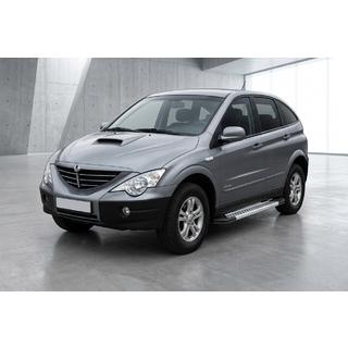 Бокові пороги New Vision Grey (2 шт., алюміній) SsangYong Action 2005-2018 рр. фото 1