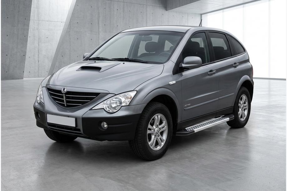 SsangYong Action 2005-2018 рр. Бокові пороги New Vision Grey (2 шт., алюміній) Фото 1