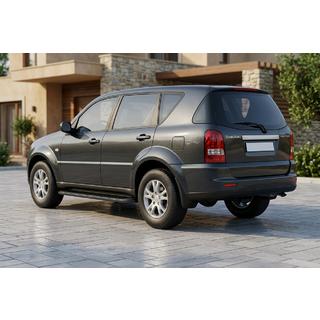 Бокові пороги Tayga Black (2 шт., Алюміній) SsangYong Rexton I 2001-2017 рр. фото 1