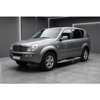 Бокові пороги Tayga V2 (2 шт., Алюміній) SsangYong Rexton I 2001-2017 рр. фото 1