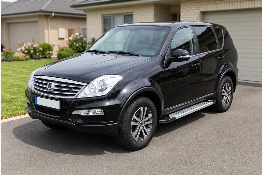 SsangYong Rexton I 2001-2017 рр. Бокові пороги Vision New Grey (2 шт., Алюміній) Фото 1