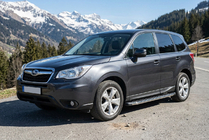Subaru Forester 2013-2018 рр. Бокові пороги BlackLine (2 шт., алюміній) фото 1