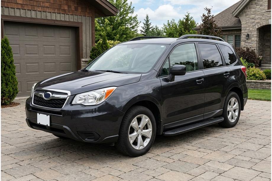 Subaru Forester 2013-2018 рр. Бокові пороги Tayga Black (2 шт., алюміній) Image