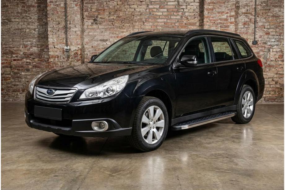 Subaru Outback 2009-2014 рр. Бокові пороги BlackLine (2 шт., алюміній) Image