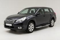 Subaru Outback 2009-2014 рр. Бокові пороги Tayga V2 (2 шт., алюміній) фото 1