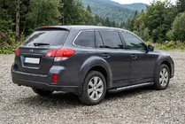 Subaru Outback 2009-2014 рр. Бокові пороги New Vision Black (2 шт., алюміній) фото 1