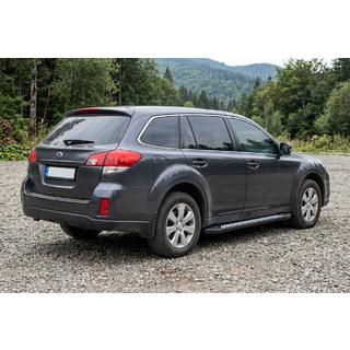 Бокові пороги New Vision Black (2 шт., алюміній) Subaru Outback 2009-2014 рр. фото 1