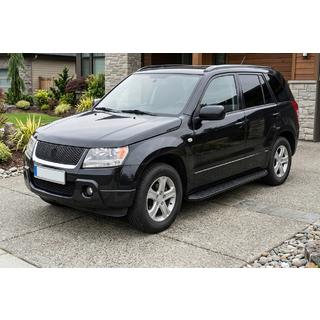 Бокові пороги Tayga Black (2 шт., алюміній) Suzuki Grand Vitara 2005-2017 рр. фото 1