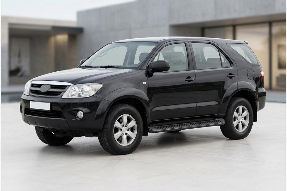 Toyota Fortuner 2006-2015 рр. Бокові пороги Tayga Black (2 шт., алюм)