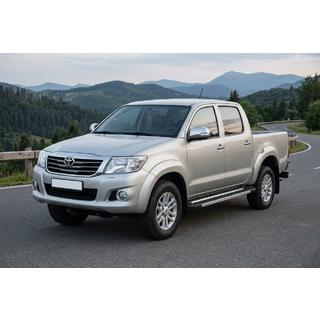 Бокові пороги RedLine V1 (2 шт., алюміній) Toyota Hilux 2006-2015 рр. фото 1