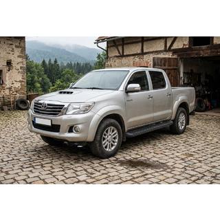 Бокові пороги Tayga Black (2 шт., алюміній) Toyota Hilux 2006-2015 рр. фото 1