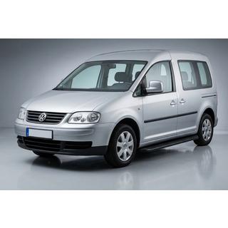 Бокові пороги Tayga Black (2 шт., алюміній) Volkswagen Caddy 2004-2010 рр. фото 1
