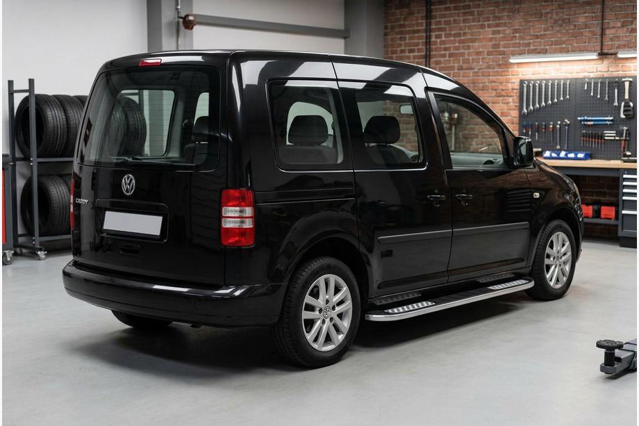 Volkswagen Caddy 2004-2010 рр. Бокові пороги Tayga V2 (2 шт., алюміній) Image