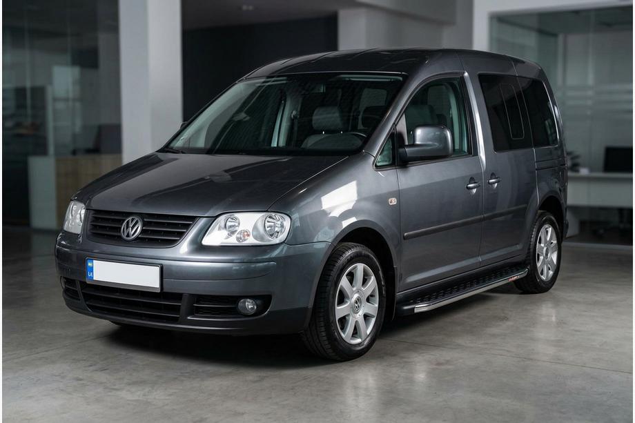Volkswagen Caddy 2004-2010 рр. Бокові пороги BlackLine (2 шт., алюміній) Фото 1