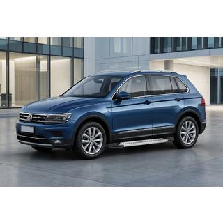 Бокові пороги New Vision Grey (2 шт., алюміній) Volkswagen Tiguan 2016-2023 рр. фото 1