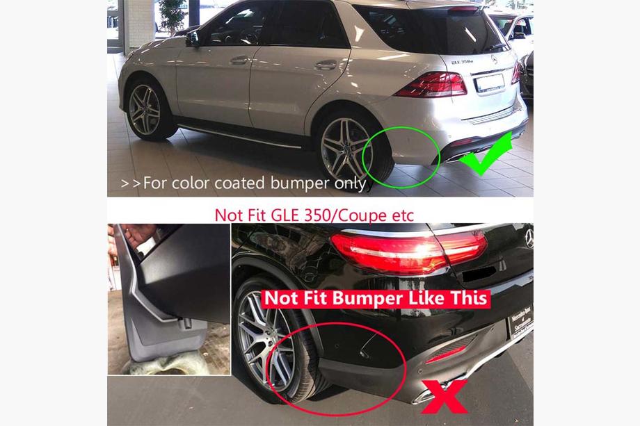 Mercedes GLE/ML class W166 2011-2018 рр. Бризковики Premium для GLE з порогами та спорт-бампер (4 шт) Фото 3