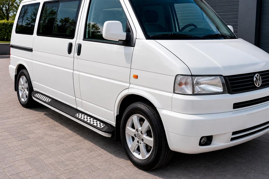 Volkswagen T4 Caravelle/Multivan 1990-2003 рр. Бокові пороги Tayga V2 (2 шт., алюміній) Фото 1
