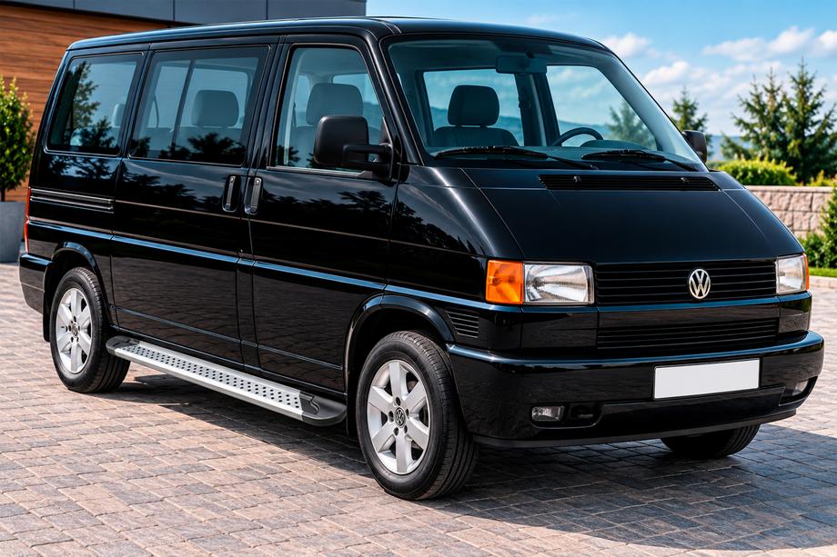 Volkswagen T4 Caravelle/Multivan 1990-2003 рр. Бокові пороги New Vision Grey (2 шт., алюміній) Фото 1