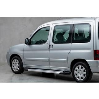 Бокові пороги New Vision Grey (2 шт., алюміній) Peugeot Partner 1996-2008 рр. фото 1