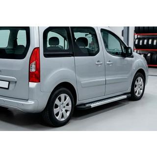 Бокові пороги New Vision Grey (2 шт., алюміній) Peugeot Partner Tepee 2008-2018 рр. фото 1