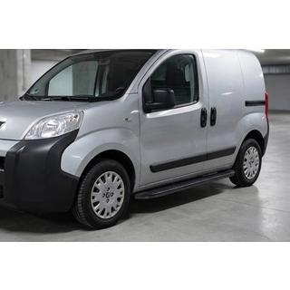 Бокові пороги Tayga Black (2 шт., алюміній) Fiat Fiorino/Qubo 2008-2024 рр. фото 1