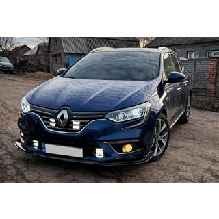 Накладка на передній бампер ЛИП (чорна) Renault Megane IV 2016-2025 рр. фото 1