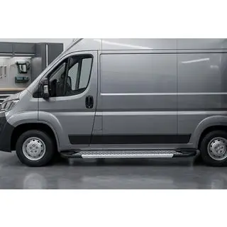 Бокові пороги New Vision Grey (2 шт., алюміній) Citroen Jumper 2007-2025 рр. фото 1