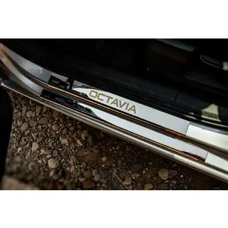 Накладки на пороги Carmos V1 (8 шт., нерж.) Skoda Octavia III A7 2013-2019 рр. фото 1
