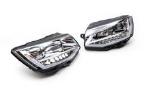 Volkswagen T6 2015-2024 рр. Передні фари з LED вогнями 2015-2019 (Silver , 2 шт) фото 3