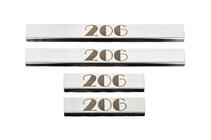 Peugeot 206 1998-2024 рр. Накладки на пороги Carmos (4 шт, нерж.) фото 2