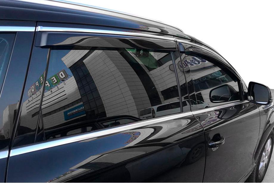 Skoda Superb 2009-2015 рр. Вітровики з хром молдингом SW (4 шт, HIC) Фото 5