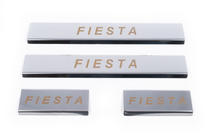 Ford Fiesta 2002-2008 рр. Накладки на пороги Carmos V1 (4 шт, нерж.) фото 2