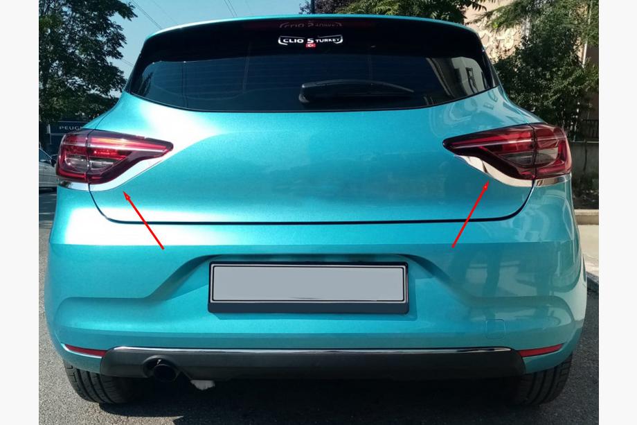 Renault Clio V 2019- рр. Накладки на задні ліхтарі (2 шт, нерж) Image