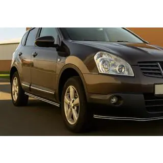 Бічні подвійні труби (2 шт., нерж) Nissan Qashqai 2007-2010 рр. фото 1