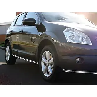 Бічні подвійні труби (2 шт., нерж) Nissan Qashqai 2010-2014 рр. фото 3