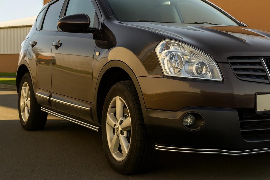 Nissan Qashqai 2010-2014 рр. Бічні подвійні труби (2 шт., нерж) Image